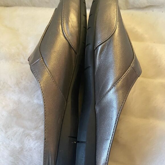 Comfort view Kailey metallic brown faux leather slides sandals size 10W - Picture 7 of 9